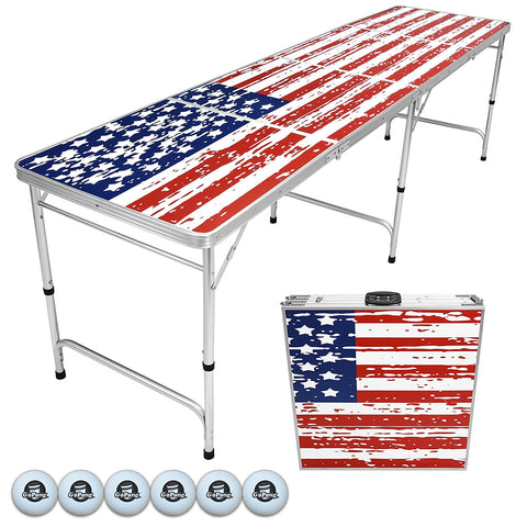 American Flag Portable Beer Pong Table