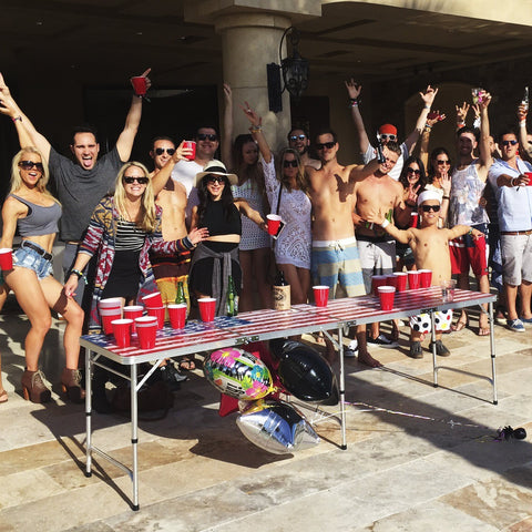 American Flag Portable Beer Pong Table