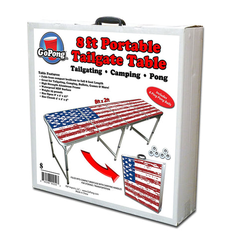 American Flag Portable Beer Pong Table