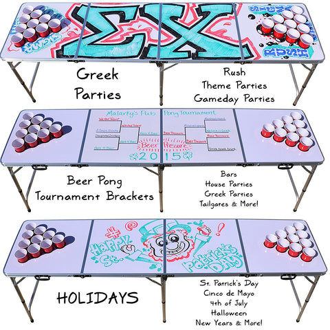 Dry Erase Portable Beer Pong Table