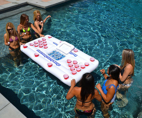 Floating Beer Pong Table Inflatable Raft with Optional Cooler