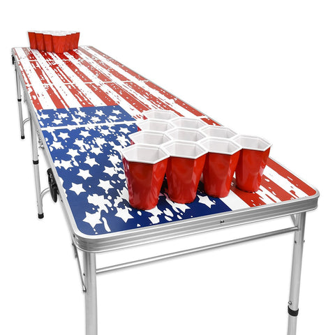 American Flag Portable Beer Pong Table